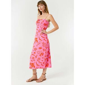 RHODE Vibrant Pink and Orange Patterned Maxi Dress